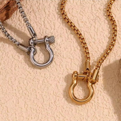 Maritime Schäkel Halskette & Armband aus 316L Edelstahl – Wasserfest & Hypoallergen – 18K Vergoldet / Silber Unisex Schmuck