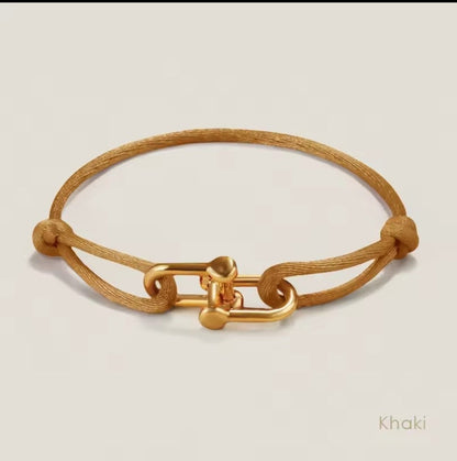 Verstellbares Kordelarmband mit U-Form-Schließe – wasserfest