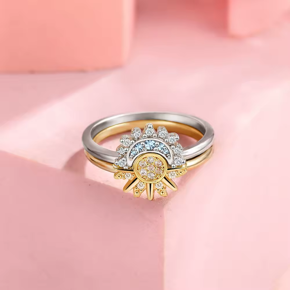 Sonne & Mond Ringe – 925 Sterling Silber
